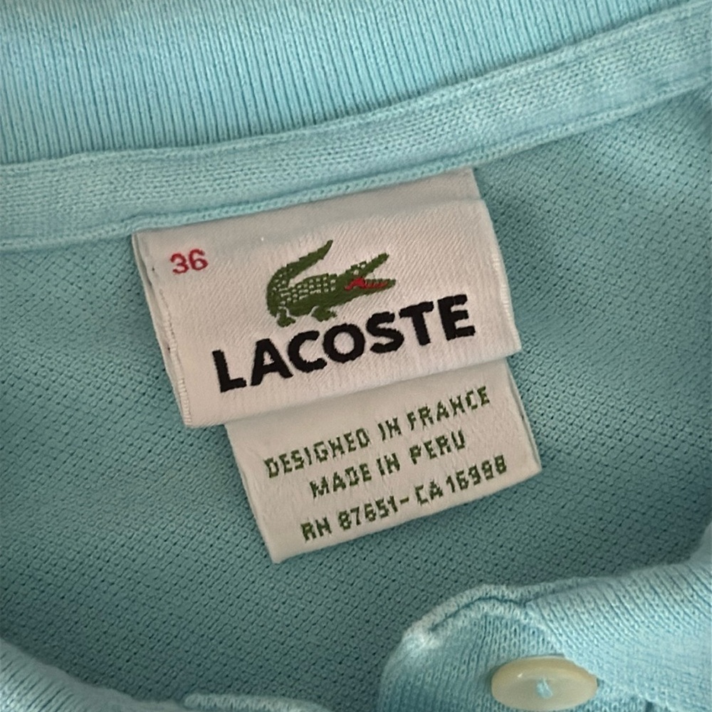 LACOSTE Girl’s Blue Polo Shirt, size Medium - Picture 2 of 10